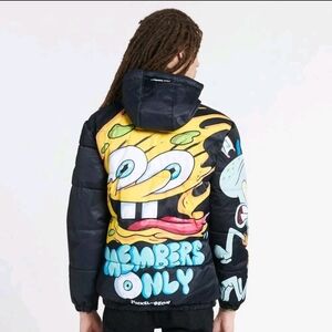 Spongebob x Members Only Nickelodeon Puffer Jacket S